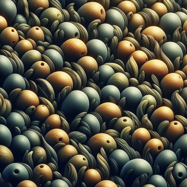 Hyperrealistische vektorkunst nahtlose frische leckere oliven olivenfrüchte muster textur hintergrund-ikonen