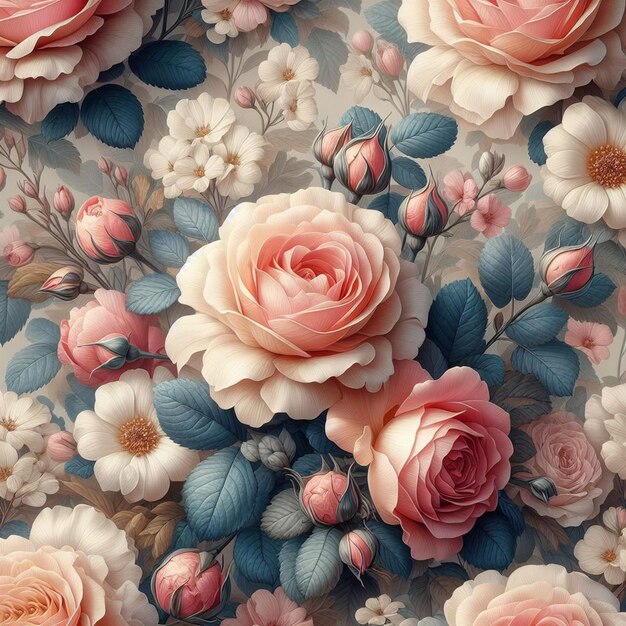 PSD hyperrealistischer blumenstrauß farbenfroher rosenblumenillustrationsdesign isoliert durchsichtiger hintergrund