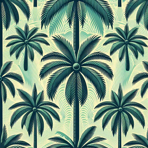 PSD hyperrealistisches tropisches exotisches farbenfrohes kokospalmen-strandmuster transparenter hintergrundbild