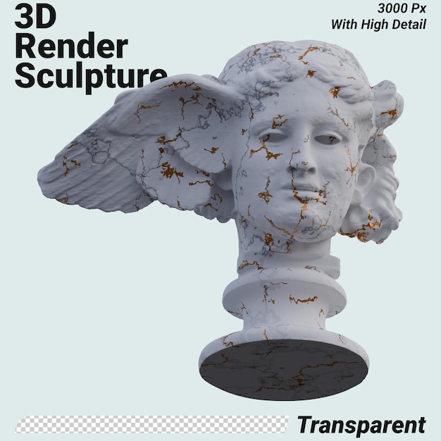 PSD hypnos-statue 3d rendert isoliert perfekt für ihr design