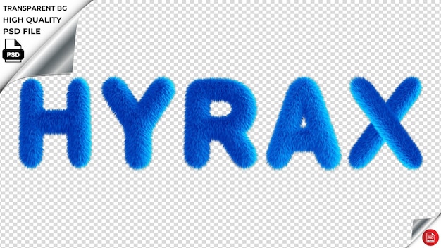 PSD hyrax tipografía azul fluffy texto psd transparente