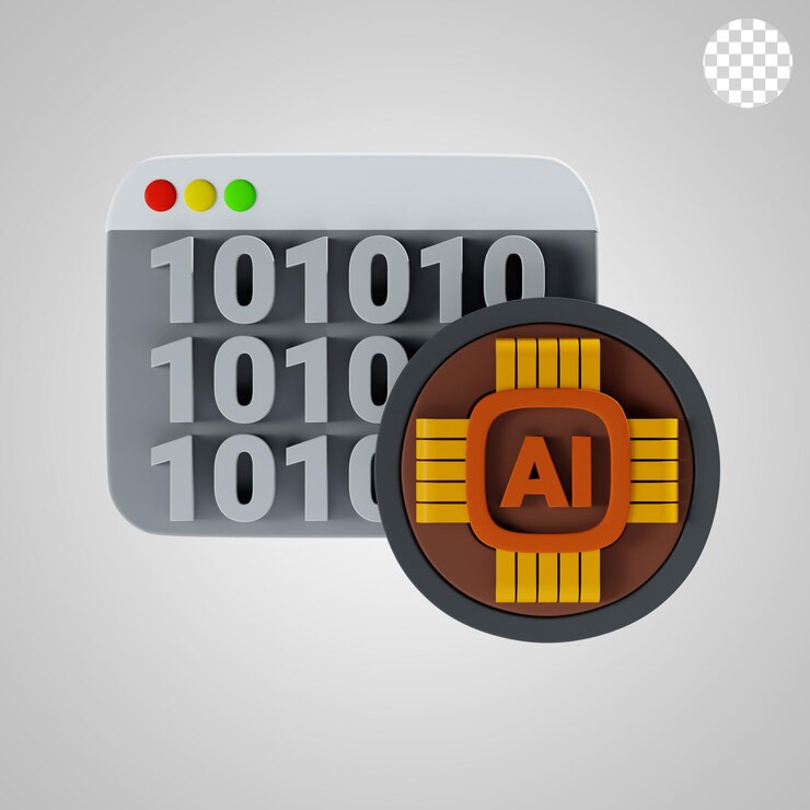 PSD i algoritmo icono 3d y ilustración