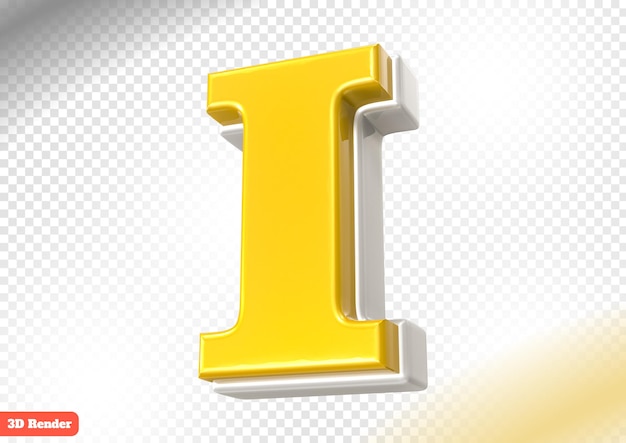i Carattere Oro Rendering 3D