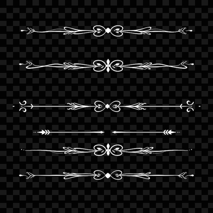 PSD i confini decorativi si dividono perfetti per essere utilizzati come separatori decorativi in disegni o documenti