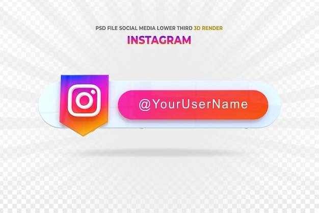 I loghi di Instagram inferiori al terzo rendering 3d dei social media
