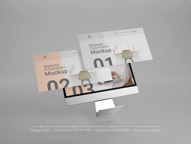 I mac 2021 m1 mockup con schermi mobili