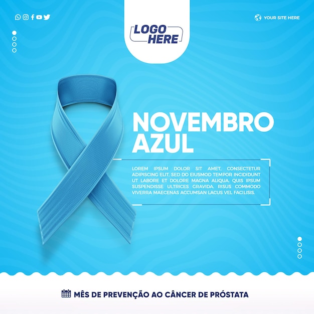 I social alimentano novembre blu per il mese della prevenzione del cancro alla prostata