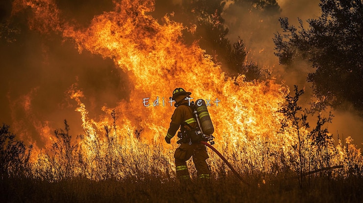 PSD i vigili del fuoco combattono un incendio intensivo con fiamme e fumo