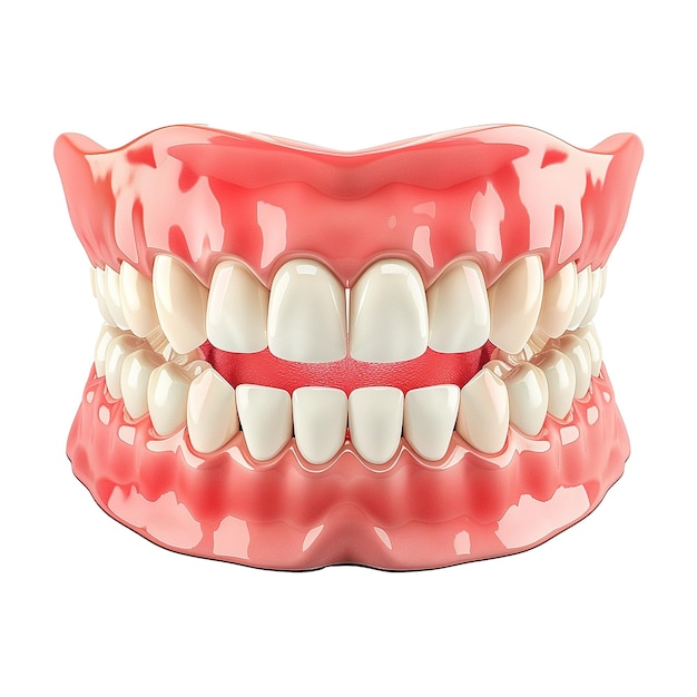 La IA generó un diente dolorido en medio de dientes sanos aislados en un fondo transparente PNG