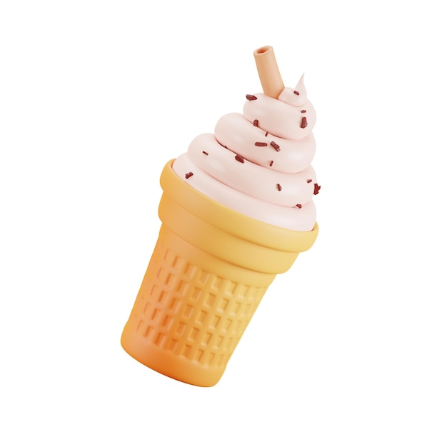 PSD ice cream 3d icon food and beverage