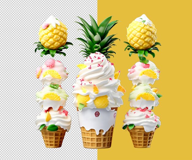 Ice cream 3d-rendering von psd-datei und hintergrunddesigns und vorlagen