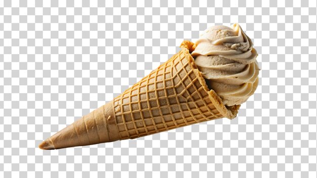 PSD ice cream cones stacked on top of each other isolated on a transparent background