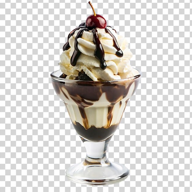 PSD ice cream sundae on transparent background