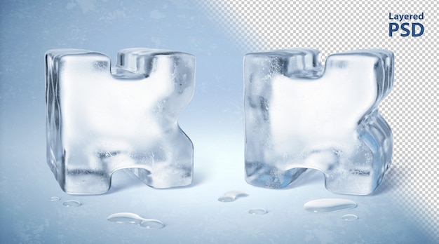 Ice Cube 3d Rendu Lettre K