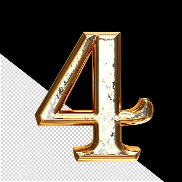 Ice symbol in a golden frame number 4