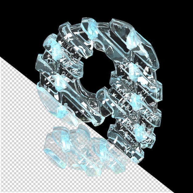 Ice symbol with thin diagonal straps number 9