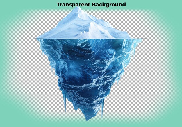 iceberg aislado en un fondo transparente