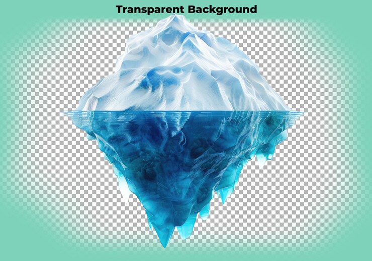 PSD iceberg aislado en un fondo transparente