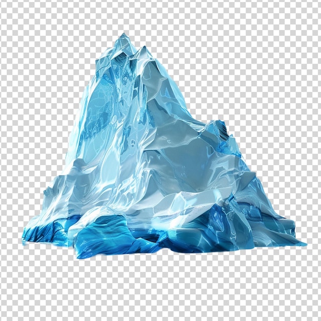 PSD iceberg azul aislado en un fondo transparente