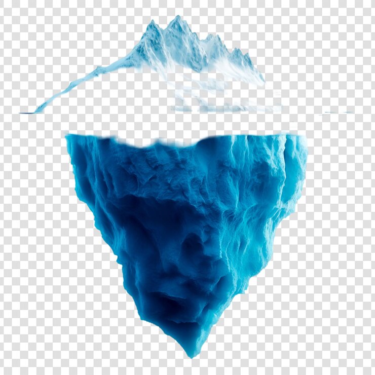 PSD un iceberg flotando en el océano