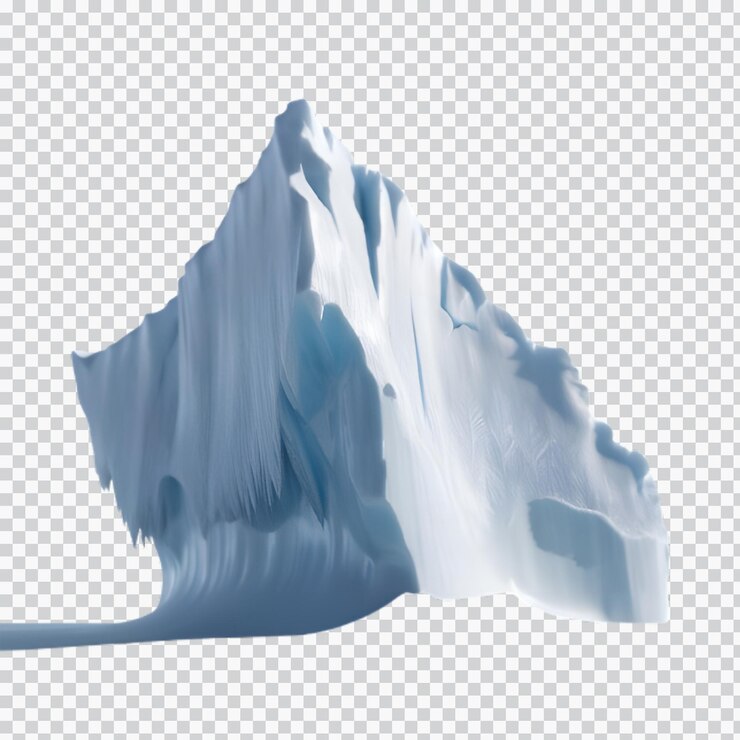 PSD iceberg ilustración en 3d rendering aislado