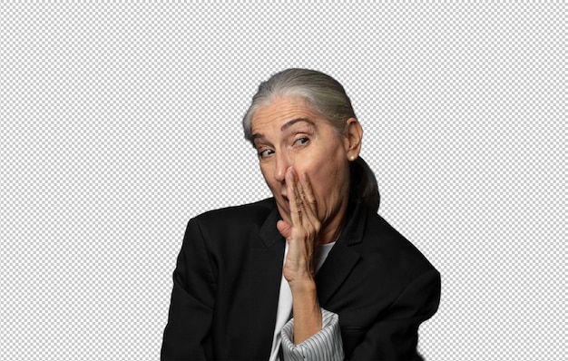 Ich fühlte mich schockiert und erstaunt und hielt das Gesicht und die Hand in Unglauben mit weit geöffnetem Mund.
