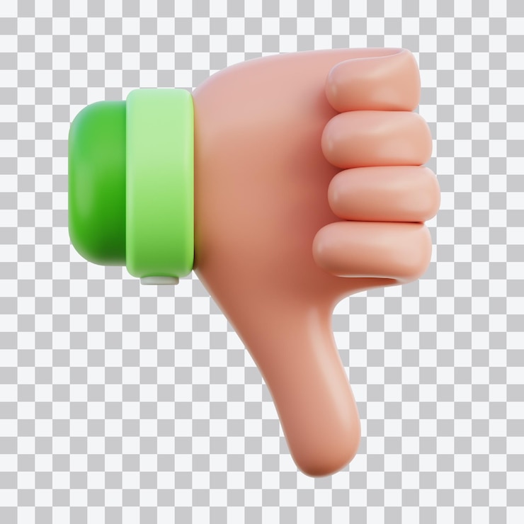 PSD ich mag keine handgesten 3d-illustration