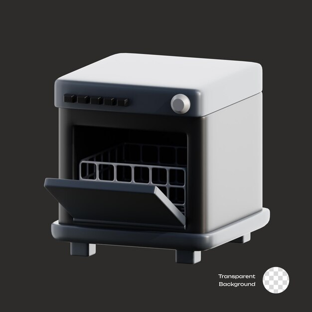 Icon 3D de los aparatos domésticos para el lavado de platos