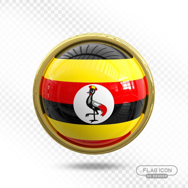 Icon 3D de la bandera de Uganda