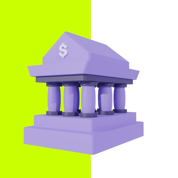 PSD icon 3d bank