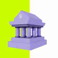 PSD icon 3d bank