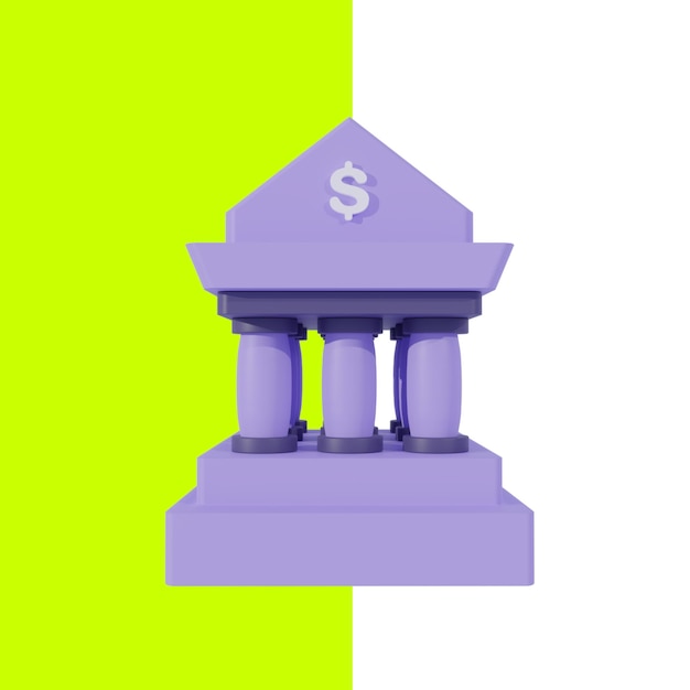 PSD icon 3d bank