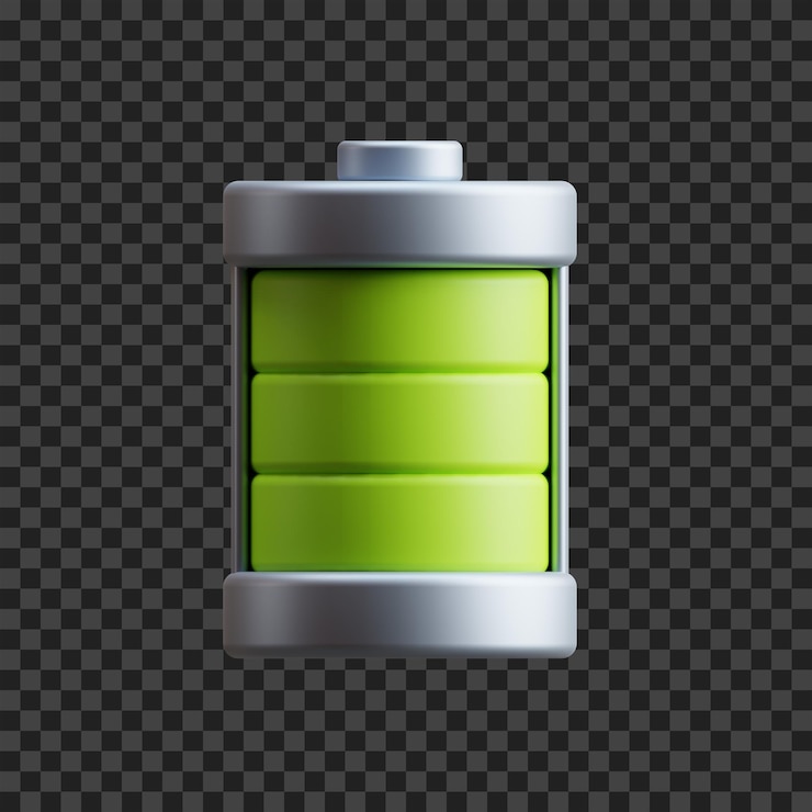 PSD icon 3d de la batería aislada