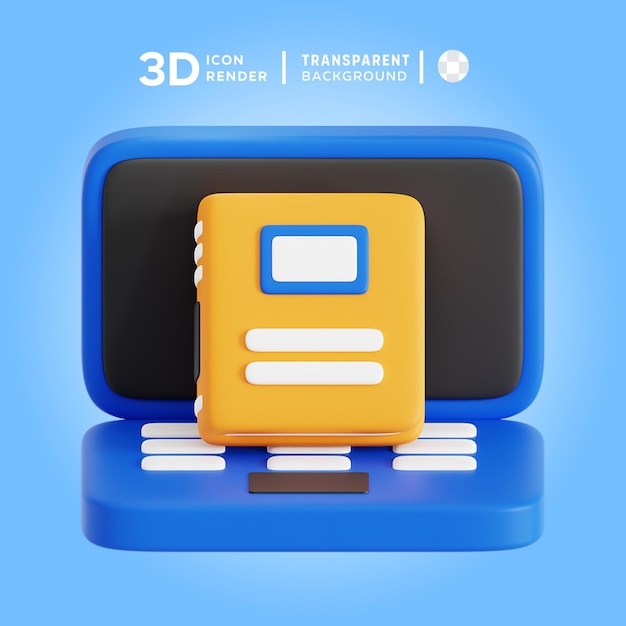 PSD icon 3d de la bibliothèque en ligne illustration