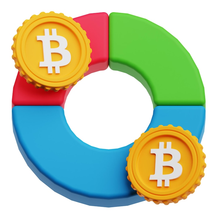 PSD icon 3d de bitcoin aislado en el fondo blanco