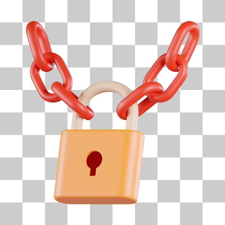 PSD icon 3d de la cadena de candado