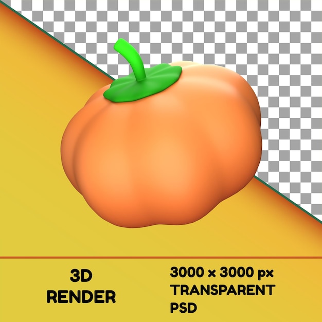 Icon 3D Calabaza con un color fresco