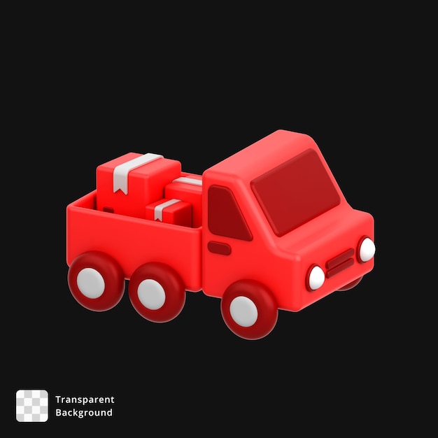 Icon 3D de un camión que transporta cajas