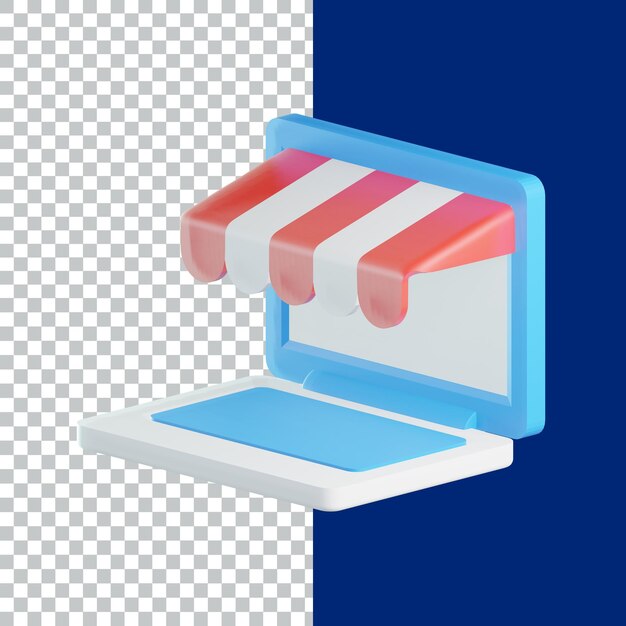 Icon 3D de comercio electrónico diseño de activos de renderización Ilustración de icono 3D