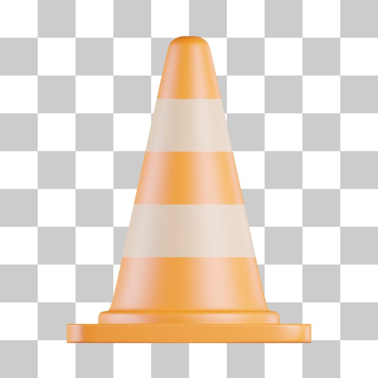 PSD icon 3d del cono de seguridad
