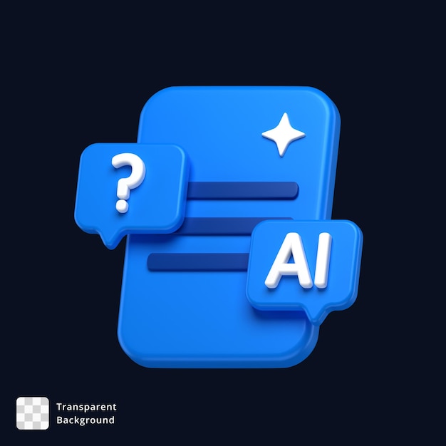 Icon 3d de una conversación de chatbot de ia en un teléfono móvil