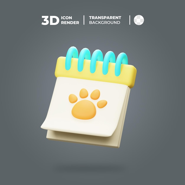 Icon 3d de cumpleaños de mascotas