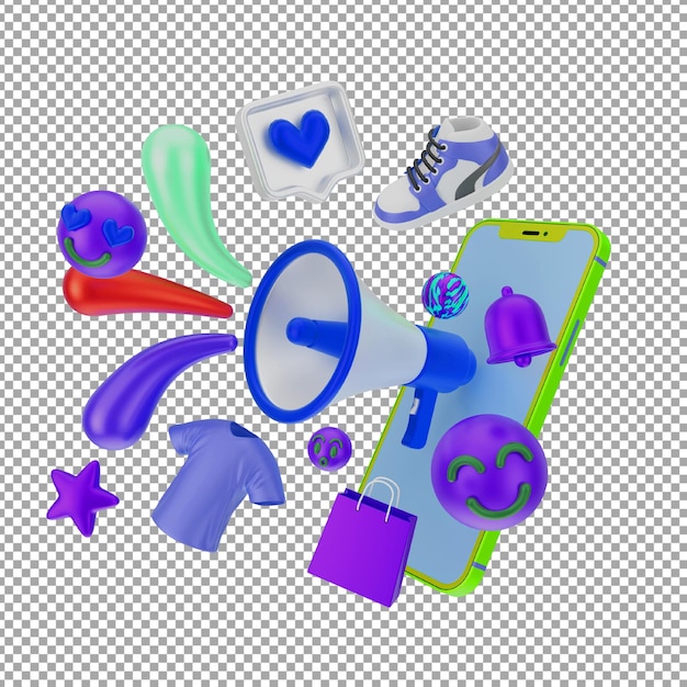 Icon 3D de descuento en las compras en línea