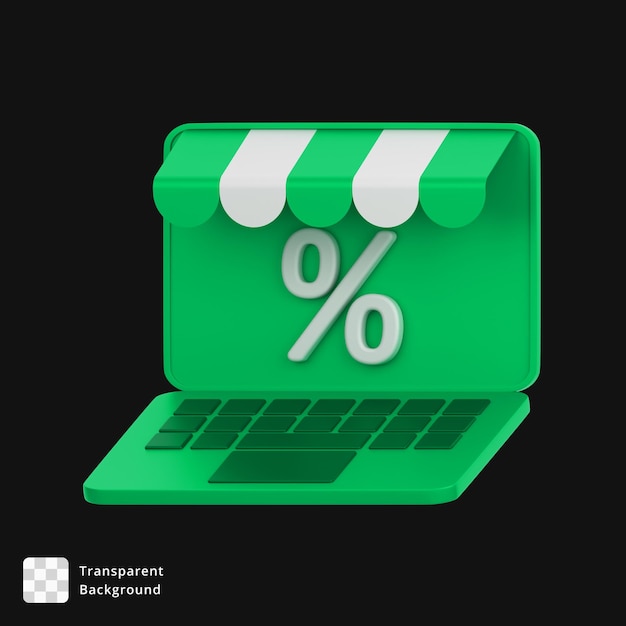 Icon 3D de un descuento en las compras en línea