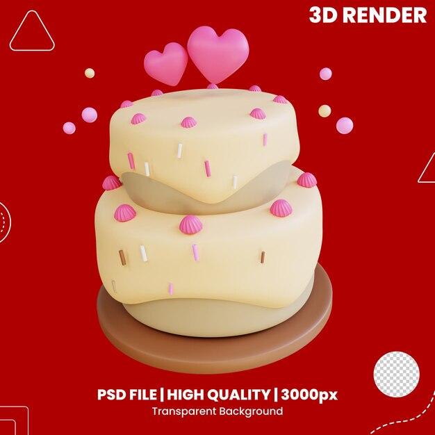 PSD icon 3d du gâteau