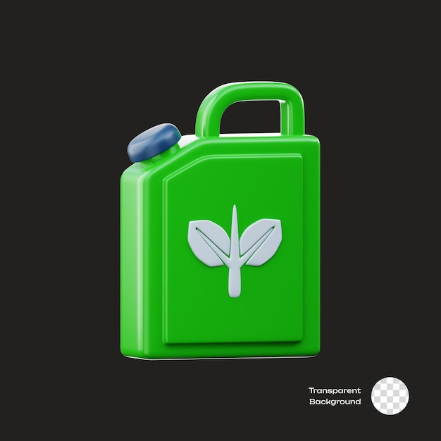 PSD icon 3d de la ecología de los biocombustibles