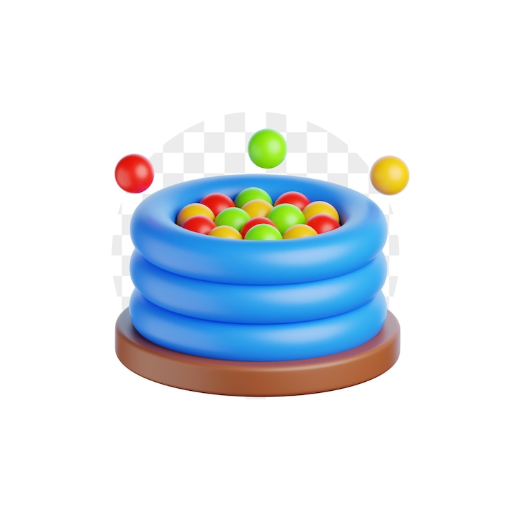 PSD icon 3d del elemento de juego de bolas de colores