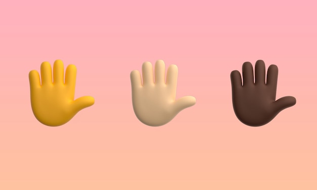 Icon 3D Emoji Diseño de gestos Ilustración de la mano
