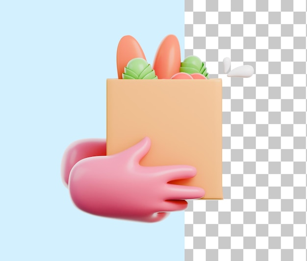 PSD icon 3d para la entrega de verduras