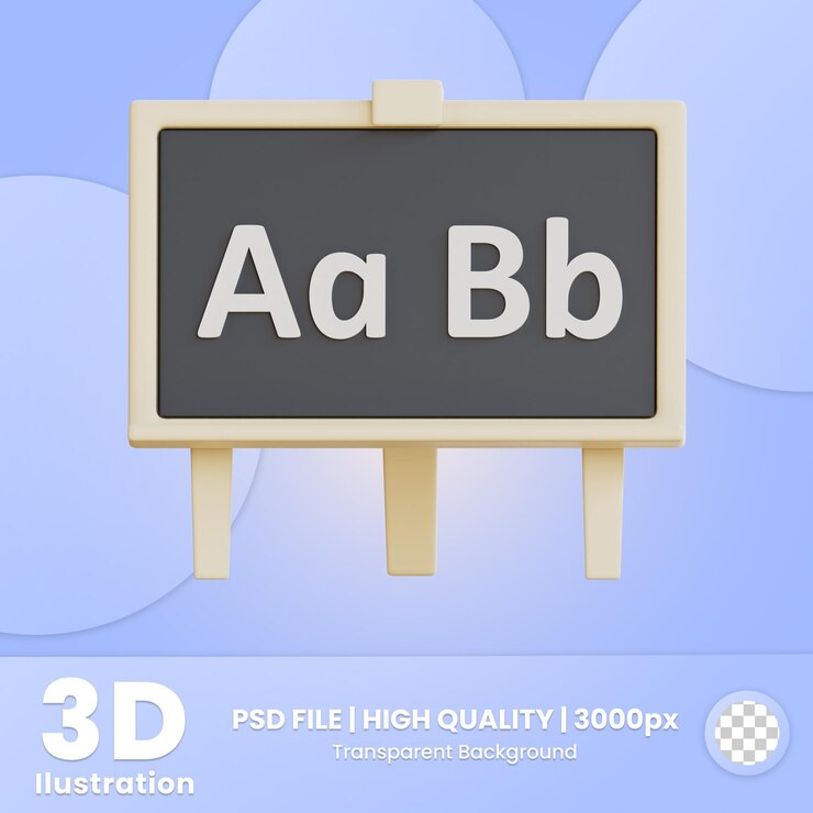 PSD icon 3d de la escuela y la educación